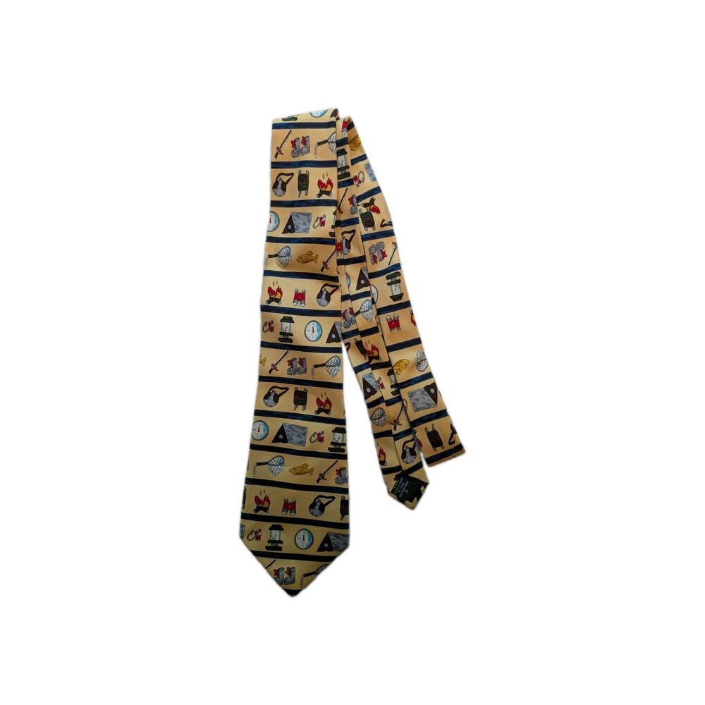 Vintage Collector Save The Children 100% Silk Mens Tie Camping Out Custom Theme